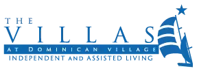 The Villas at Dominican Village logo blue