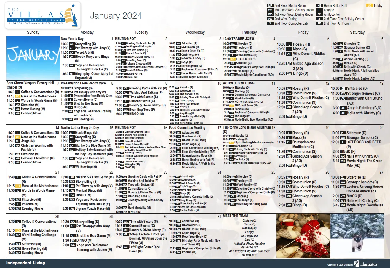 Events Activities At Dominican Village View Online Or Download   January 2024 Independent Living.webp