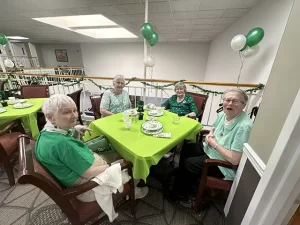 Residents enjoying St. Patrick's Day at Dominican Village