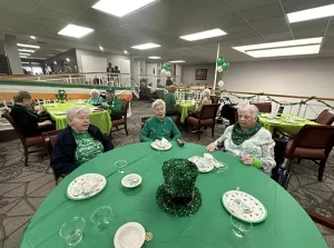Residents enjoying St. Patrick's Day at The Villas Dominican Village