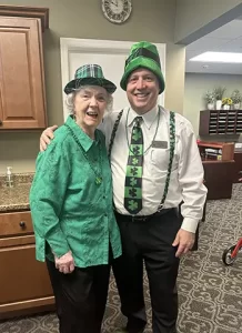 Residents enjoying St. Patrick's Day