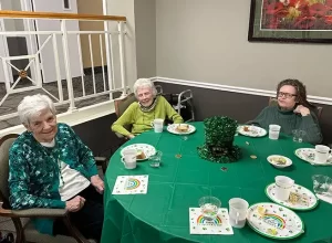 Residents enjoying St. Patrick's Day at the Dominican Village pub