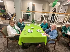 Residents enjoying St. Patrick's Day