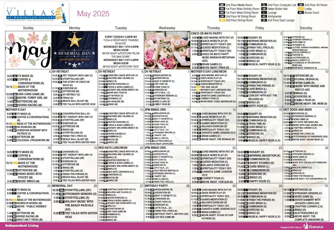 May 2025 Independent Living Calendar