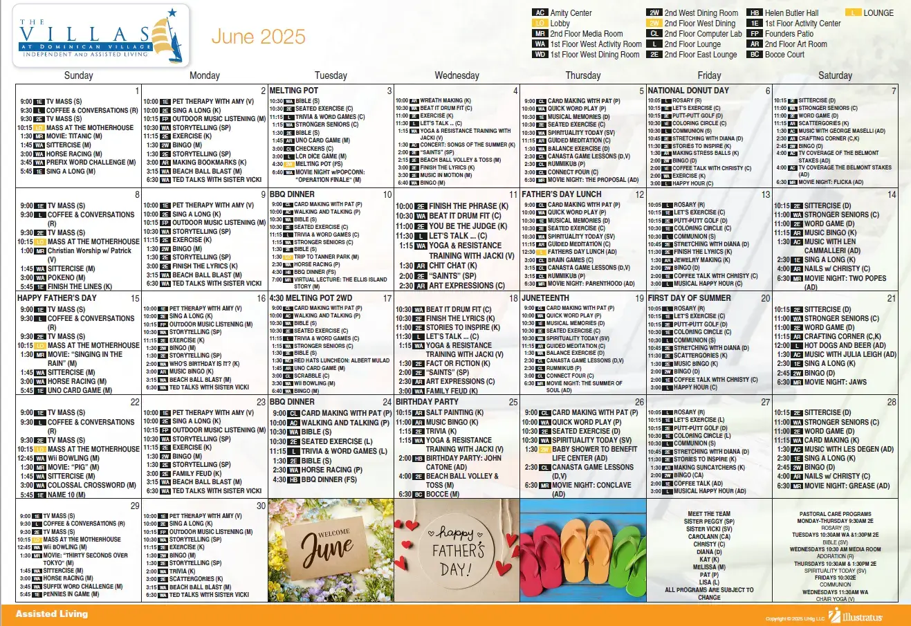 Assisted Living Calendar June 2025