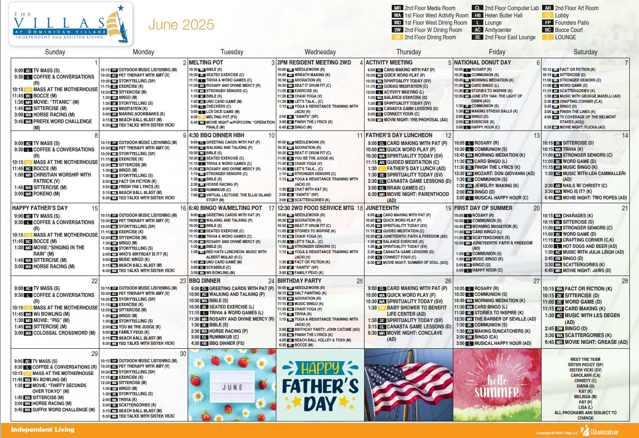 Independent Living Calendar June 2025